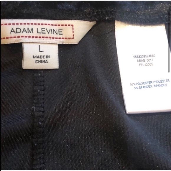 🆕 Adam Levine velour solid black stretchy leggings size large pull on - Picture 5 of 9